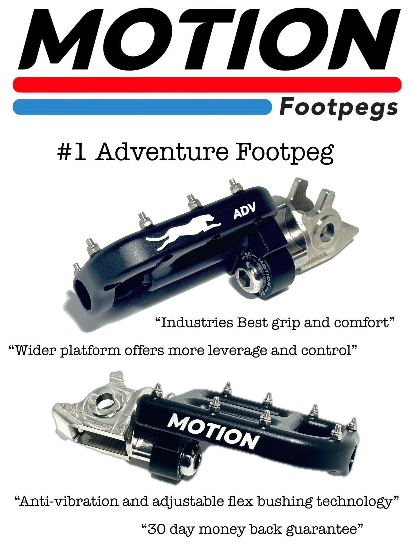 Flex-Mount footpegs (#HAR) FITS: Honda CRF, CR, African Twin